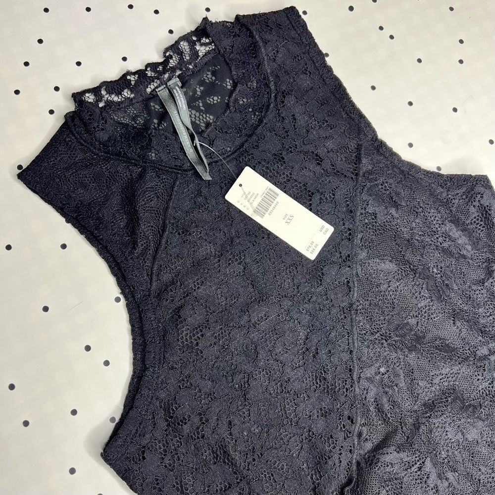 🖤 Anthropologie 🖤 Lace Mock Neck Tank Black NEW - Picture 6 of 14